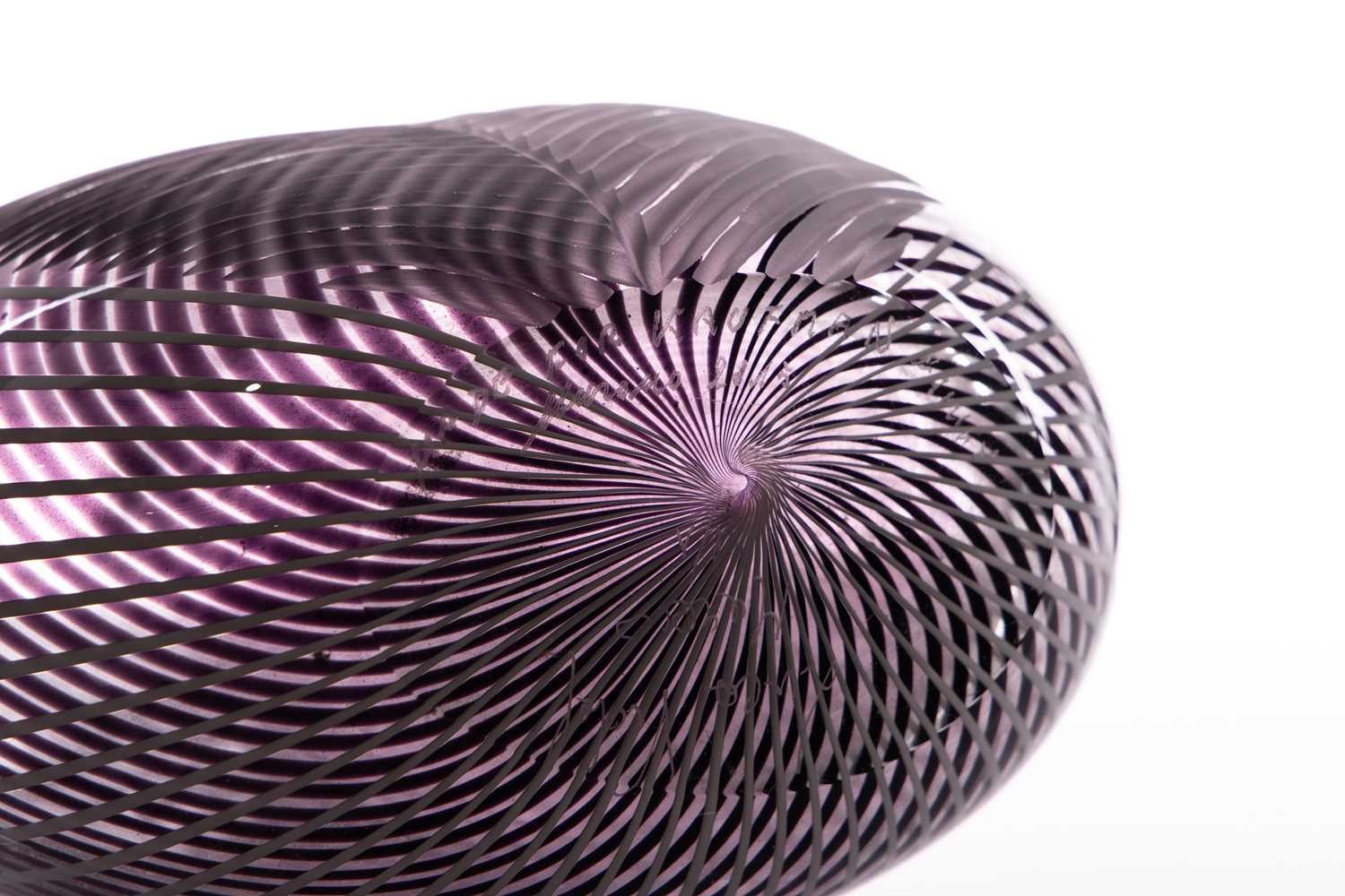 A Luca Vidal Murano large art glass vase with textured finish to one side, bespoke made for the - Image 7 of 9