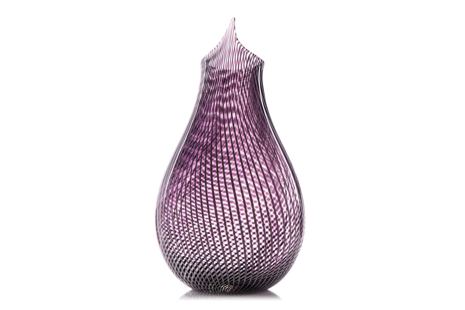A Luca Vidal Murano large art glass vase with textured finish to one side, bespoke made for the - Image 3 of 9