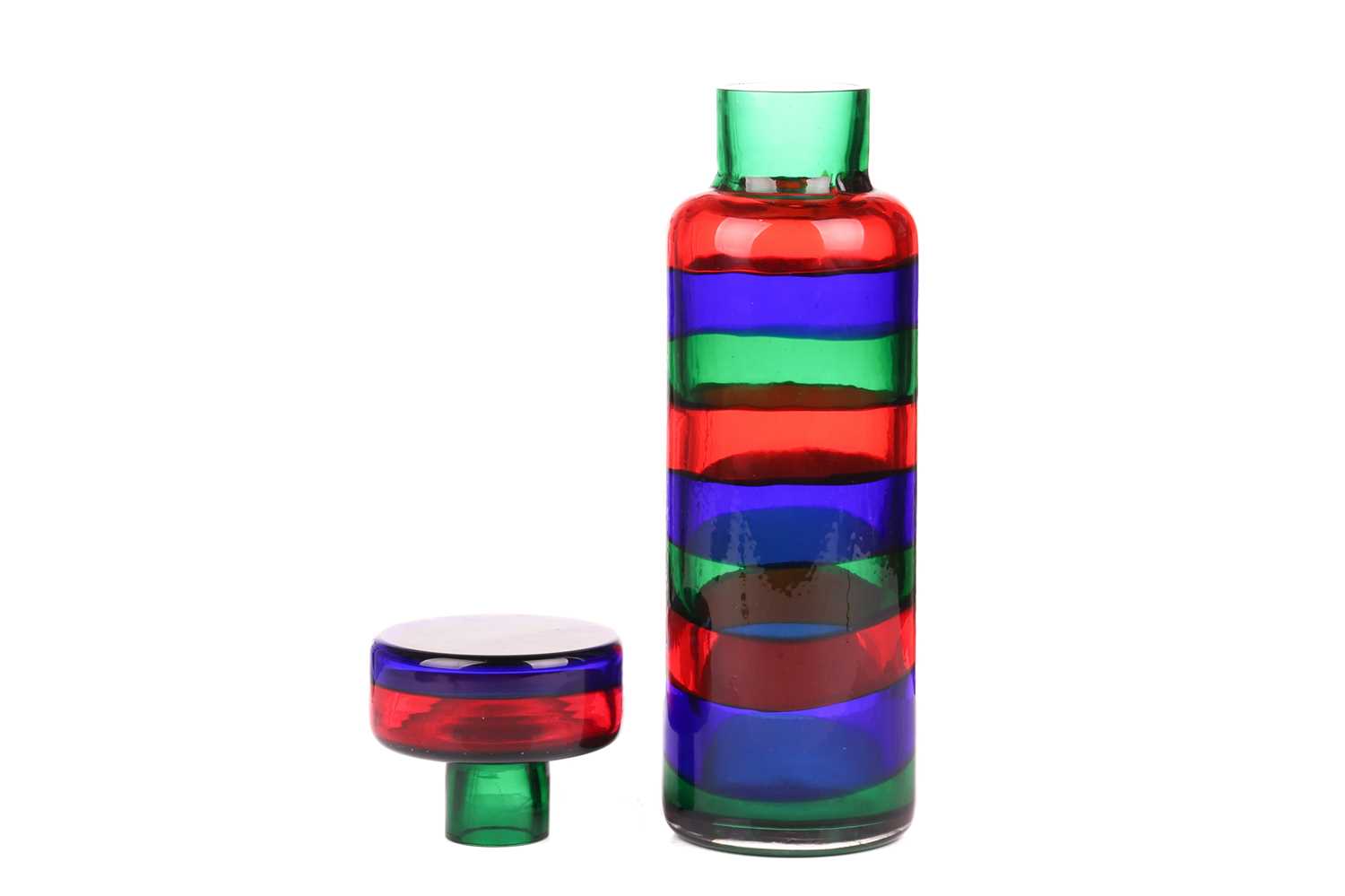 Gino Mazzega for Murano, a circa 1960 Fasce bottle and stopper vase, with banded decoration in - Image 3 of 11