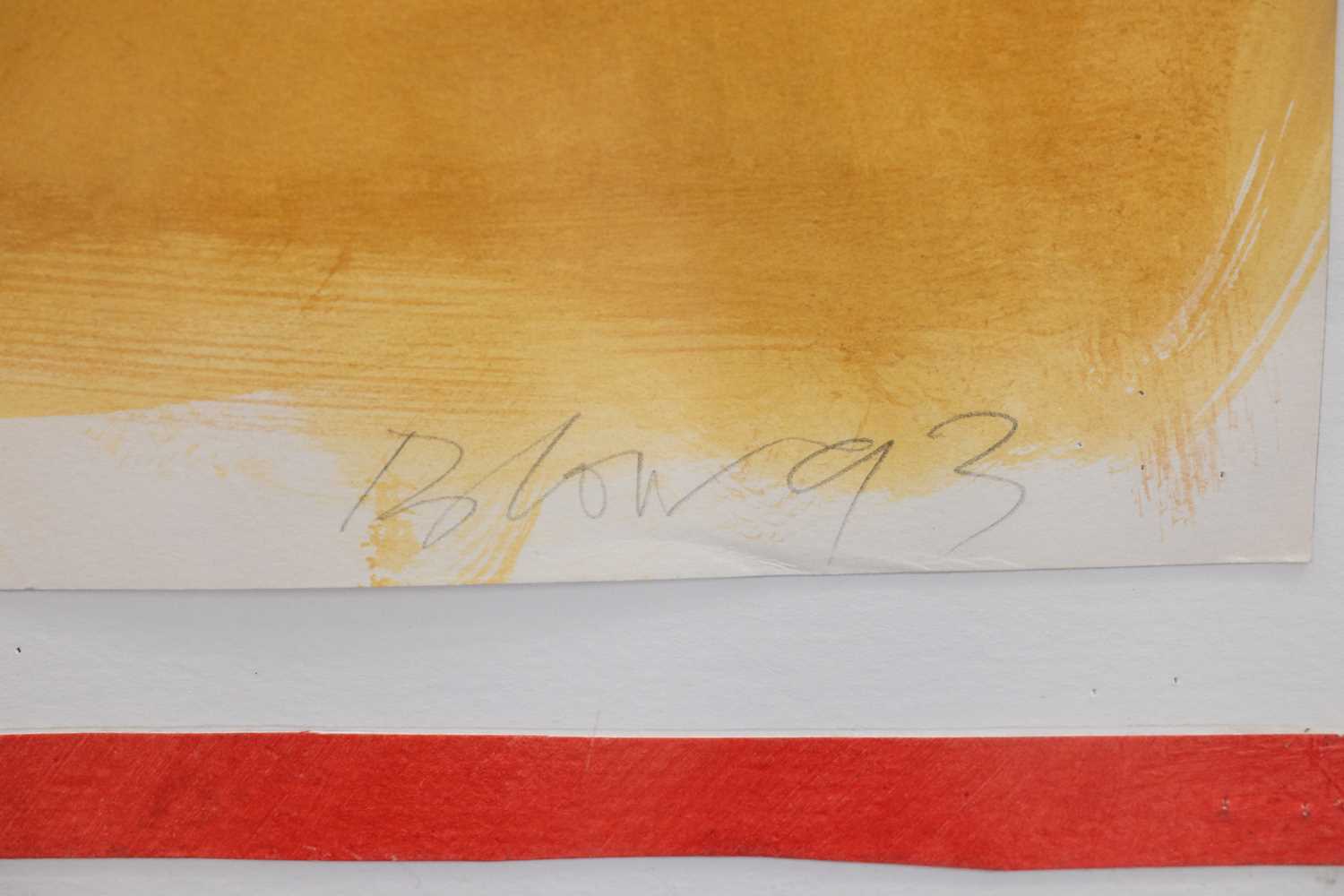 Sandra Blow (1925 - 2006), Abstract in Ochre, signed and dated 'Blow '93' (lower right), mixed media - Bild 3 aus 4