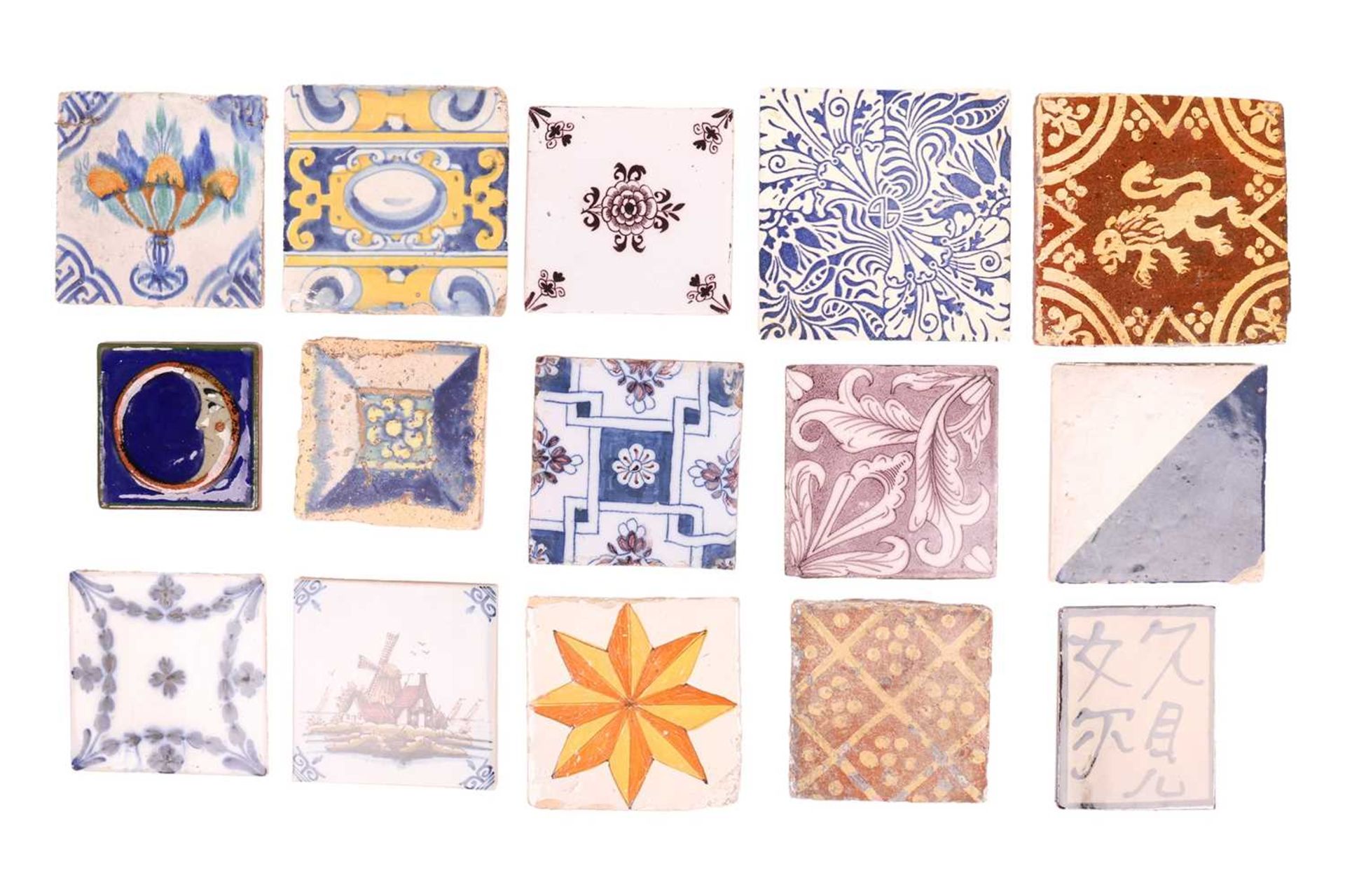 A large and varied collection of decorative tiles, 18th century and later, with Continental examples