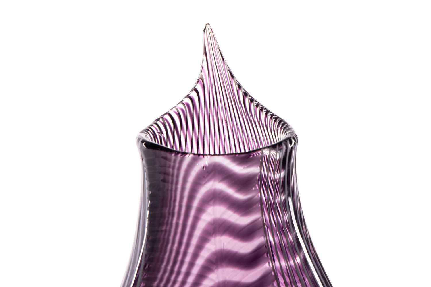A Luca Vidal Murano large art glass vase with textured finish to one side, bespoke made for the - Image 5 of 9