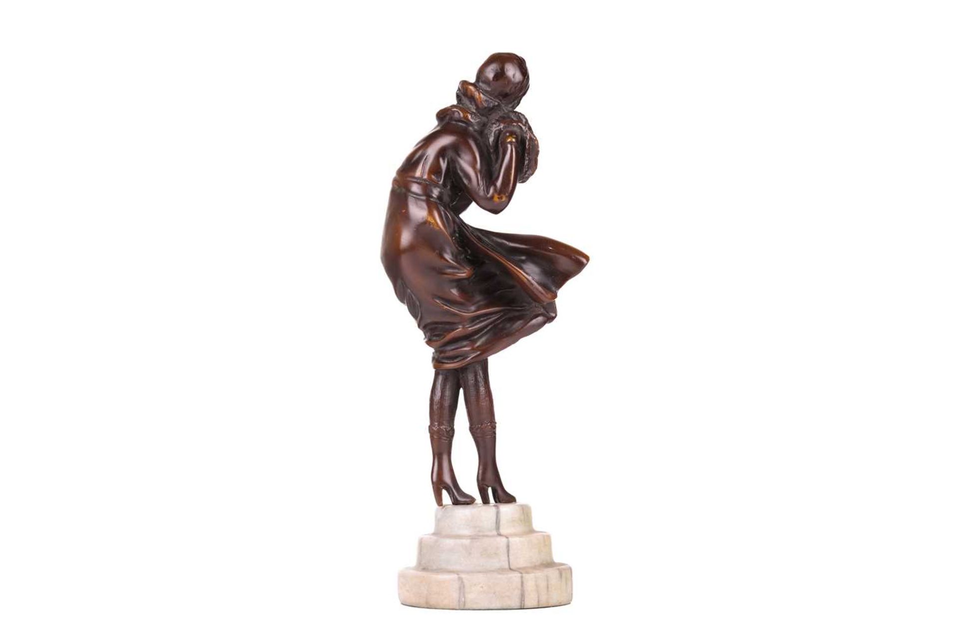 Manner of Demetre Chiparus (1886-1947), an Art Deco style patinated bronze figure of a lady - Image 3 of 6