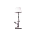 Philippe Starck for Flos, a large chrome metal table lamp modelled as an AK47, the circular base