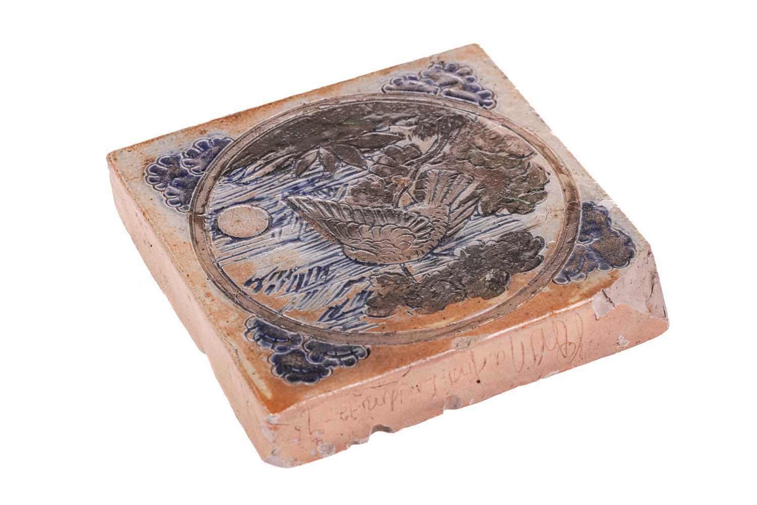 A late 19th-century Martin Brothers stoneware square tile, by Robert Wallace Martin, depicting a - Image 2 of 21