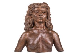 Sir Jacob Epstein(1880-1959), Bust of Princess Menen, patinated bronze, 55 cm high Princess Menen