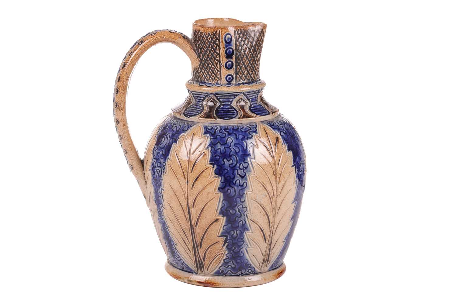 A late 19th-century stoneware jug by Thomas Smith & Co, in the manner of Doulton or Martin Brothers,