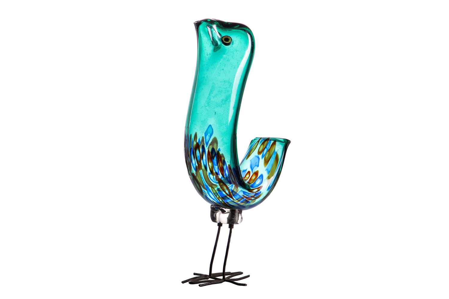 A 'Pulcino' Murano glass bird, designed by Alessandro Pianon for Murano, in green and coloured glass - Image 3 of 10