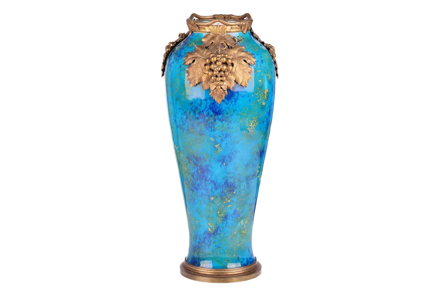 Paul Milet for Sevres, an early 20th-century tall ormolu mounted vase, with applied grape and fine - Image 2 of 5