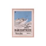 Pierre Michel (20th century), 'Barcelonette', lithographic poster of skiing interest, 106 cm x 75 cm