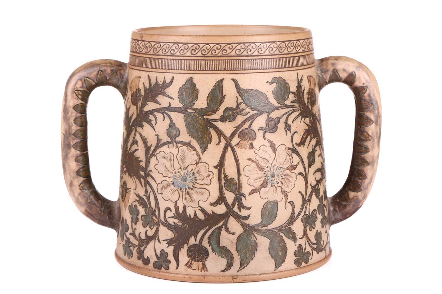 A large late 19th-century Martin Brothers stoneware loving cup, probably decorated by Edwin - Image 3 of 18