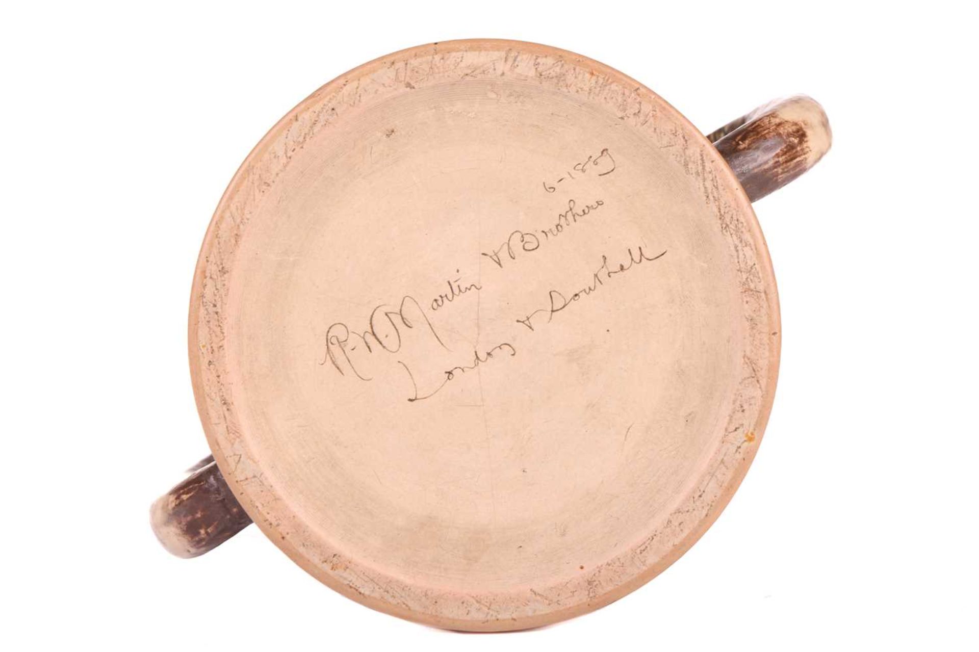 A large late 19th-century Martin Brothers stoneware loving cup, probably decorated by Edwin - Image 5 of 18