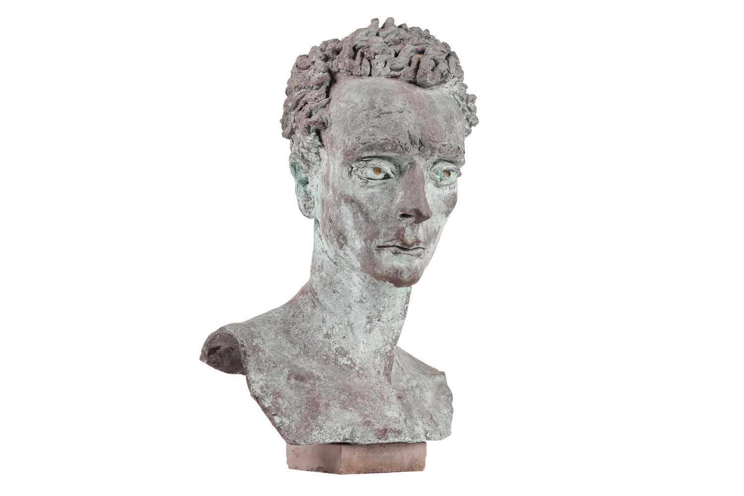 Sir Jacob Epstein (1880-1959), Bust of The Honourable Wynne Godley, green patinated bronze, 52 cm