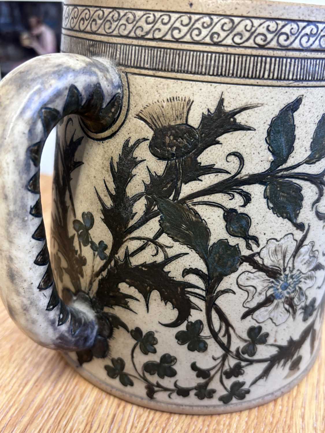 A large late 19th-century Martin Brothers stoneware loving cup, probably decorated by Edwin - Image 9 of 18