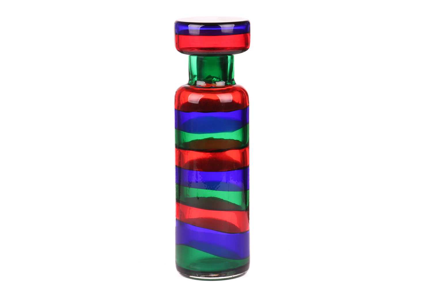 Gino Mazzega for Murano, a circa 1960 Fasce bottle and stopper vase, with banded decoration in - Image 2 of 11