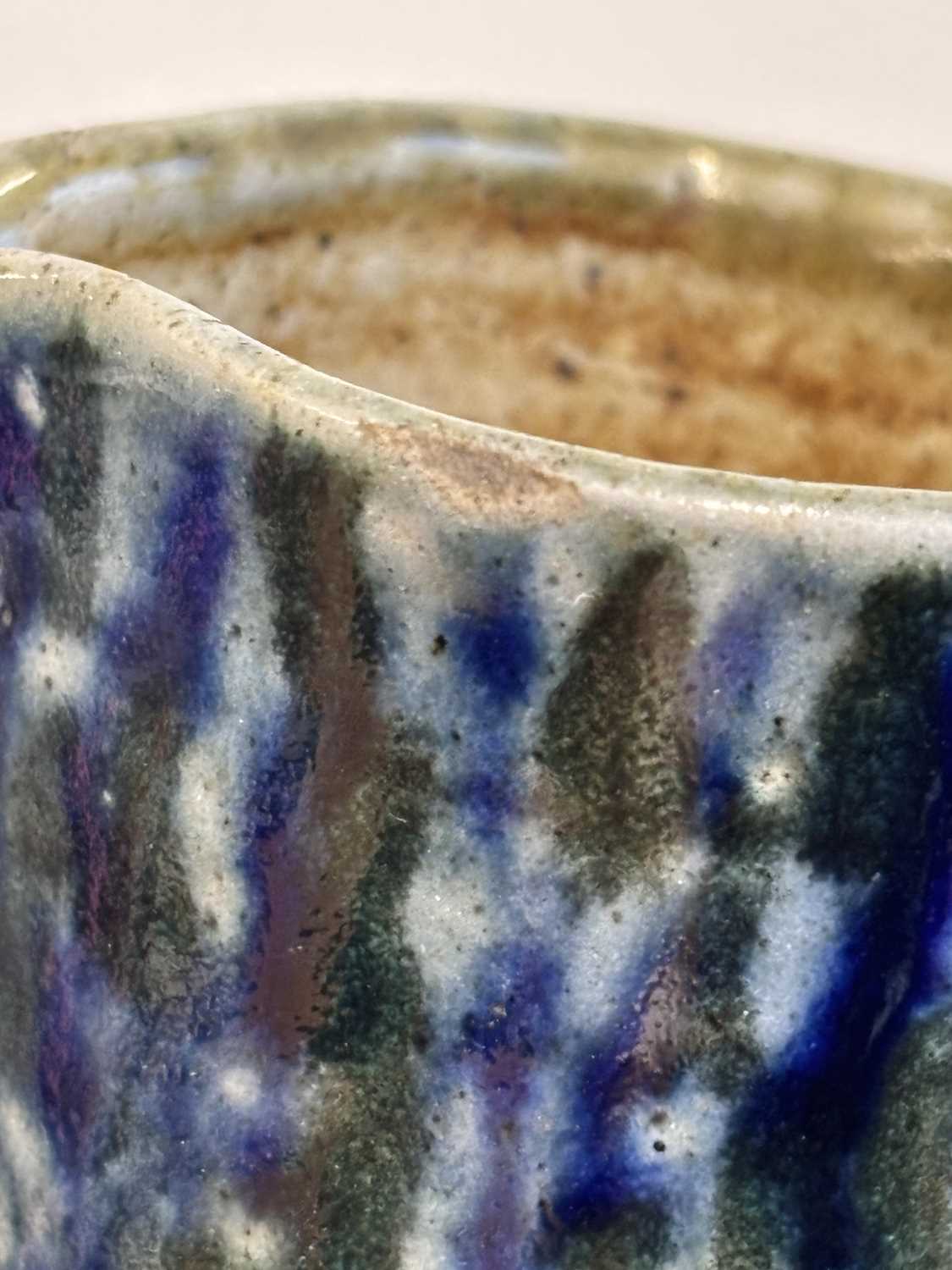 A late 19th century Martin Brothers stoneware jug, of bellied form with mottled blue glaze on a - Image 7 of 12