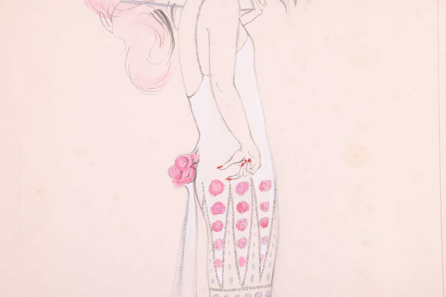 George Barbier, (1882-1932), 1924, 'Preliminary Sketch for Gazette Du Bon Ton 1924', full-length - Image 5 of 6