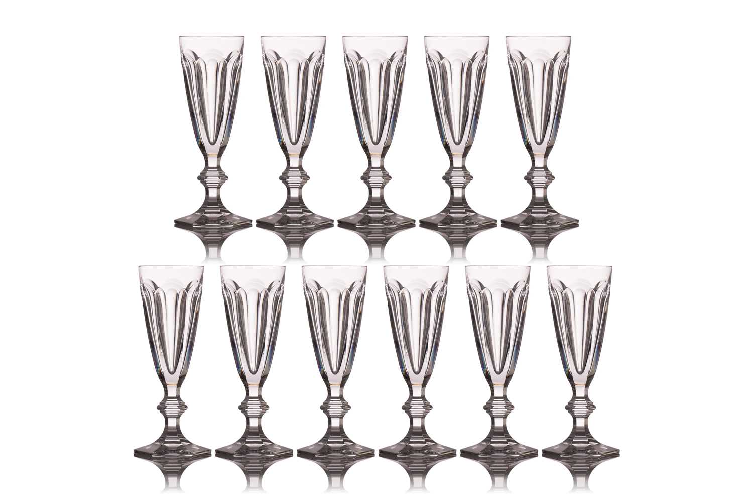 A large suite of Baccarat Harcourt pattern glassware, comprising champagne flutes, red wine glasses, - Image 7 of 9