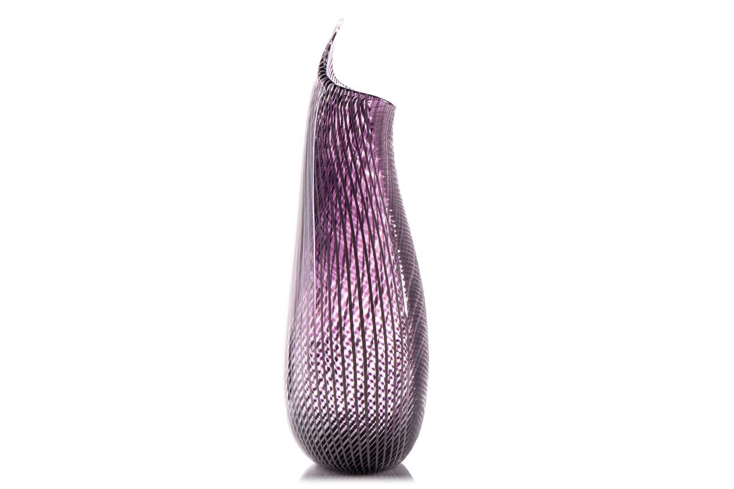 A Luca Vidal Murano large art glass vase with textured finish to one side, bespoke made for the - Image 2 of 9