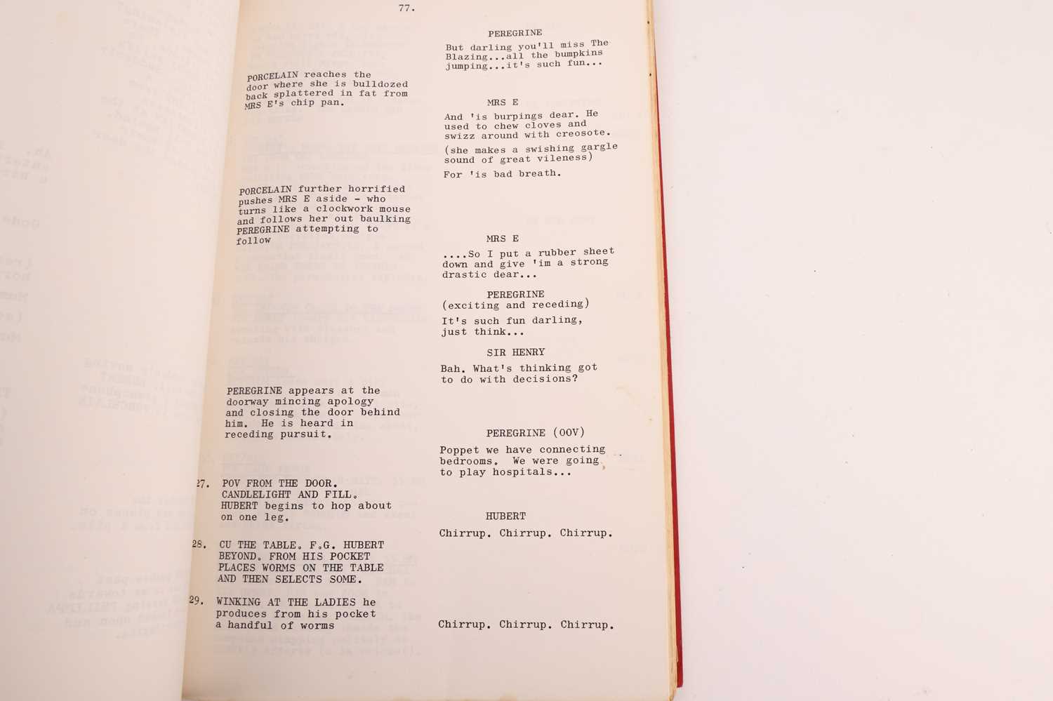 'Sir Henry at Rawlinson End': an original film 'Shooting Script I' from the 1980 film, written by Vi - Image 3 of 14