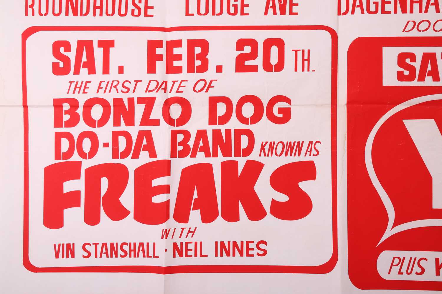 An original 1971 concert promotional poster for 'The First Date of the Bonzo Dog Do-Da Band known as - Image 2 of 5