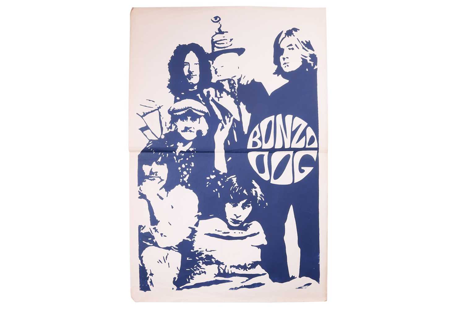 Three early promotional Bonzo Dog Doo-Dah Band posters, depicting the band in blue print on a white  - Image 2 of 4