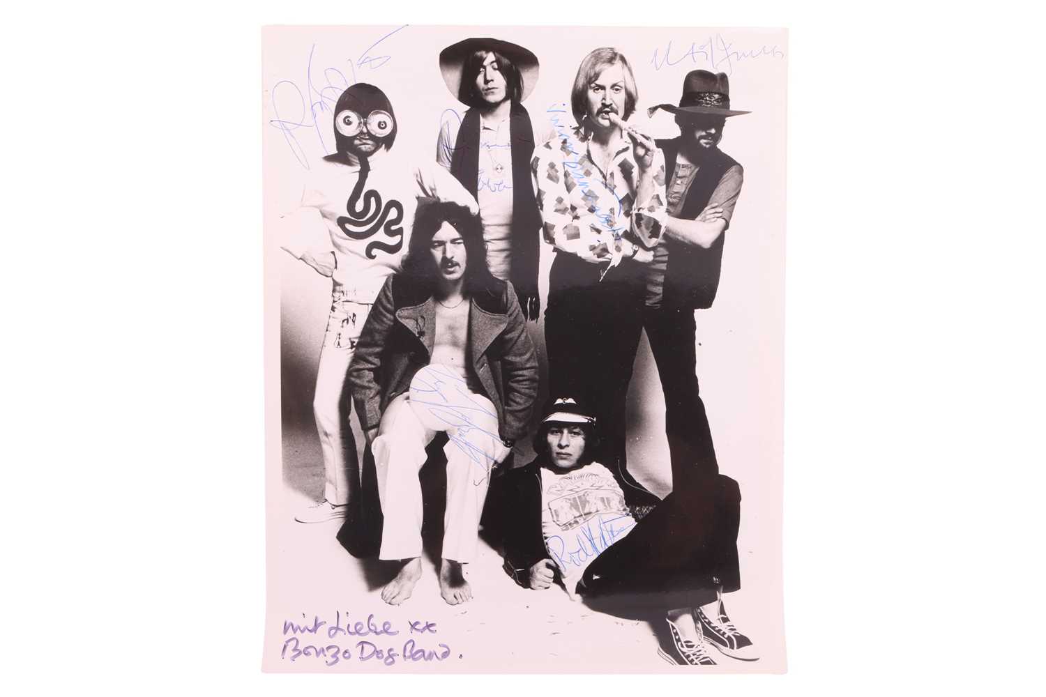 The Bonzo Dog Doo-Dah Band: a fully signed black and white photograph of the band, with the signatur