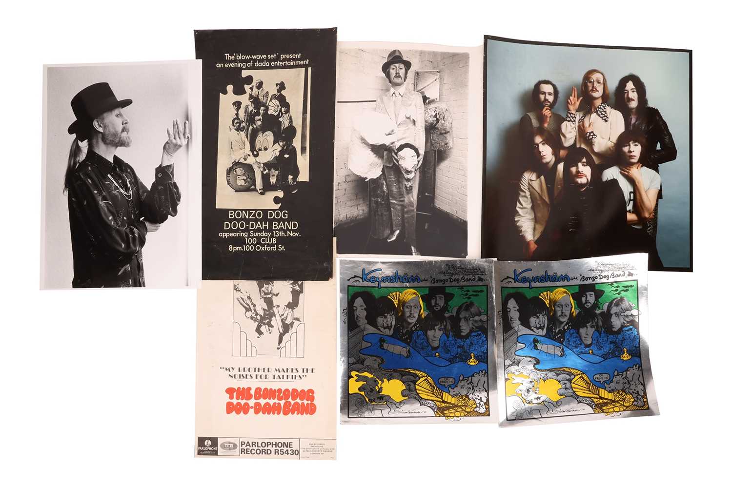 A collection of original Bonzo Dog Doo-Dah Band ephemera, comprising a small promotional poster for