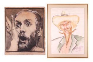 A Hallam (20th century), a portrait of Vivian Stanshall, watercolour, signed and dated '72, believed