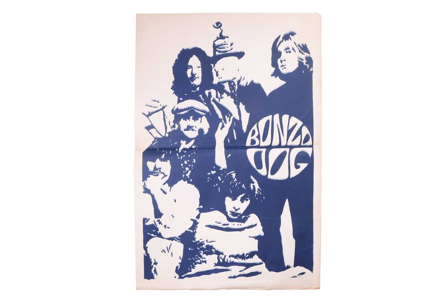 Three early promotional Bonzo Dog Doo-Dah Band posters, depicting the band in blue print on a white  - Image 4 of 4