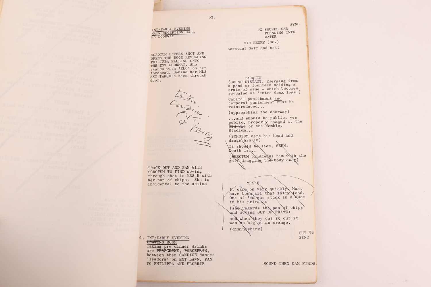 'Sir Henry at Rawlinson End': an original film 'Shooting Script I' from the 1980 film, written by Vi - Image 13 of 14