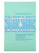 An original first-printing concert handbill for Grateful Dead / Bonzo Dog Band at 'The Boston Tea