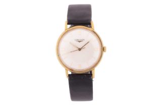A Longines gentleman's dress watch in gold. Model: 7516 Serial: 12623831 Case Material: 18ct gold