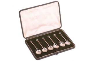 An Edwardian set of six silver coffee spoons by Liberty & Co Ltd, the bamboo-style handles leading