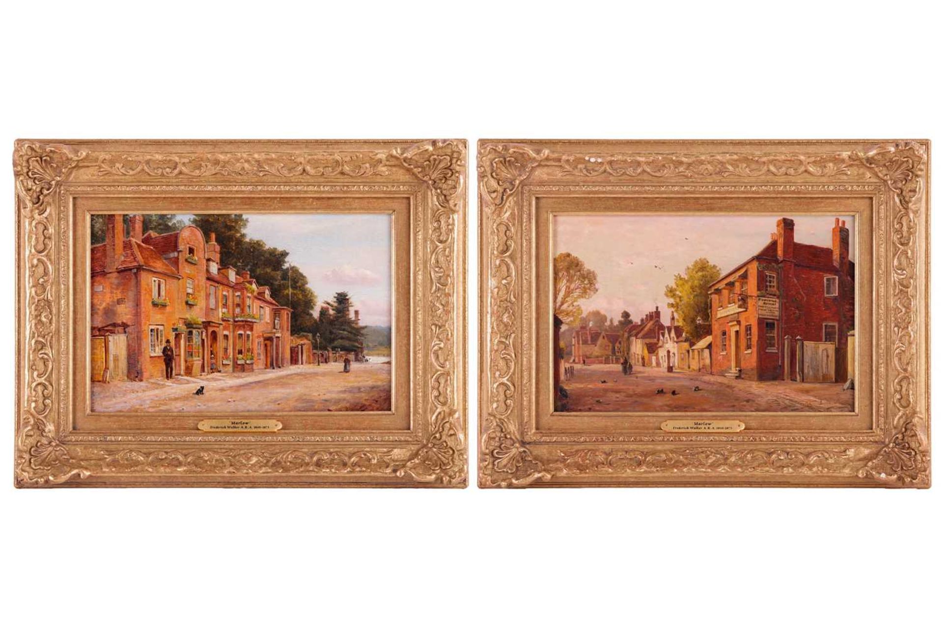 Attributed to Frederick Walker (1840 - 1875), Two views of St Peters Street, Marlow - a pair, unsign