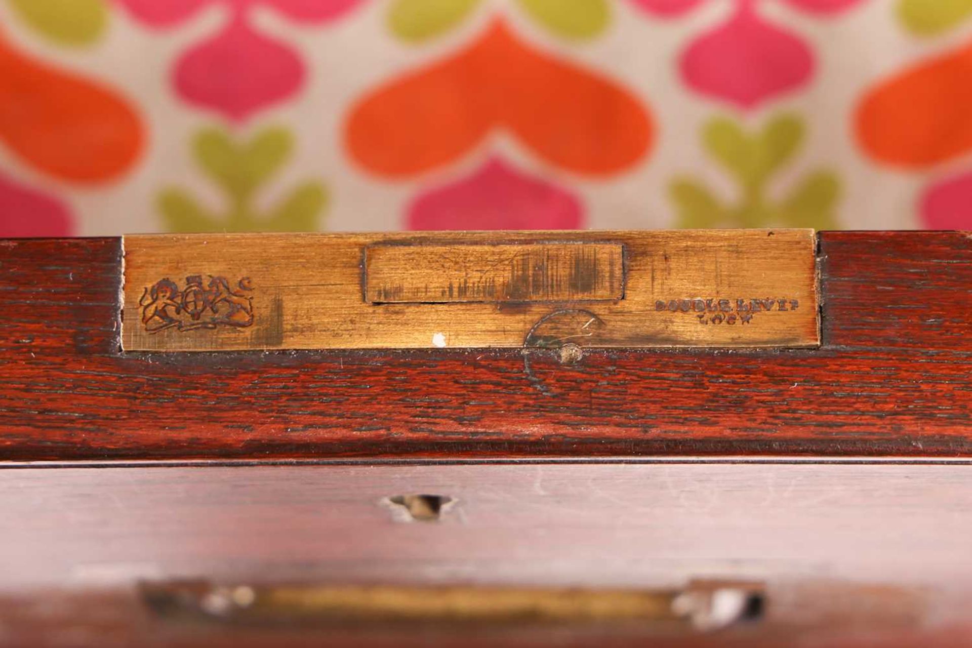 A late Victorian teakwood two-section campaign chest of two short over three long drawers, with sunk - Bild 4 aus 5