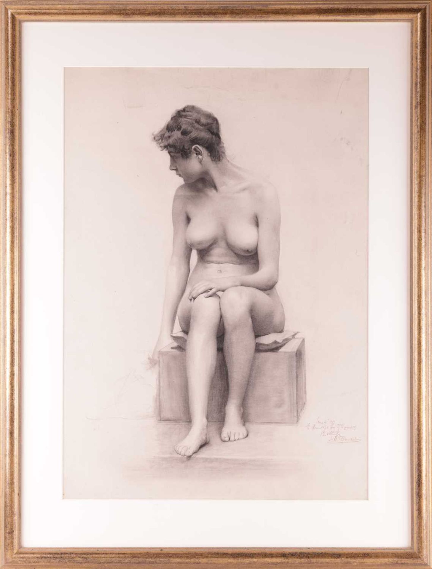 Gaynor Elizabeth Bury (1890 - 1975), Royal Academy Schools study of a standing female nude, inscribe - Bild 7 aus 17
