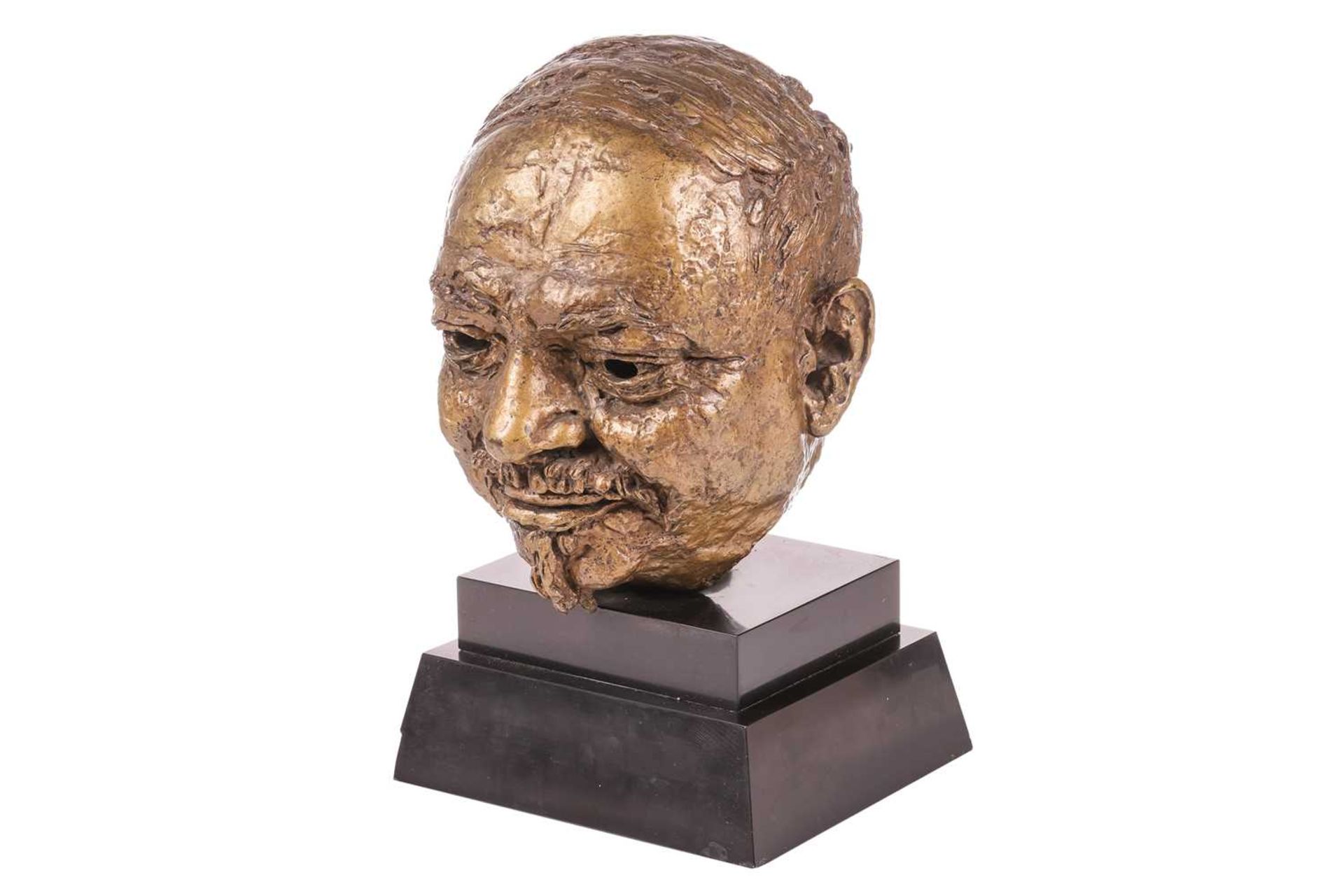 Sir Jacob Epstein (1880-1959), Head of Ivan Maisky, gold patina bronze, 26 cm high, on a slate base, - Image 5 of 9