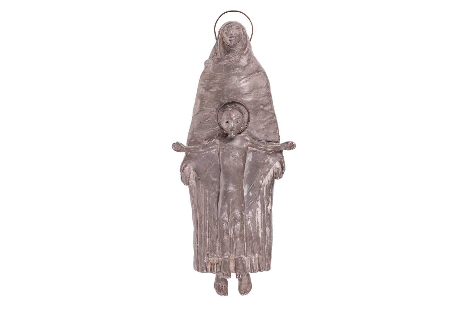 Sir Jacob Epstein (1880-1959), a lead maquette of The Madonna and Child, marked Epstein verso, 34 cm