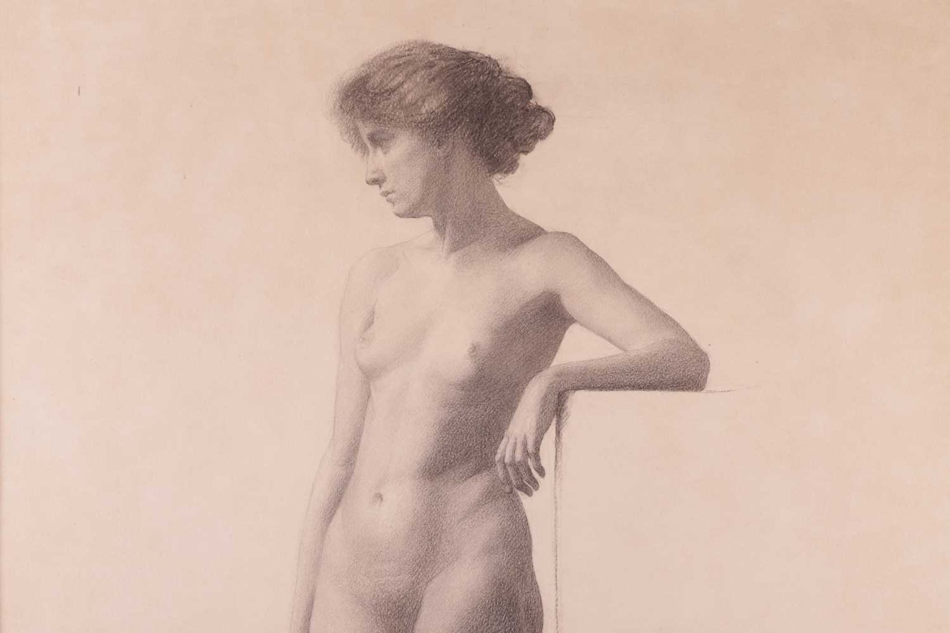 Gaynor Elizabeth Bury (1890 - 1975), Royal Academy Schools study of a standing female nude, inscribe - Bild 14 aus 17
