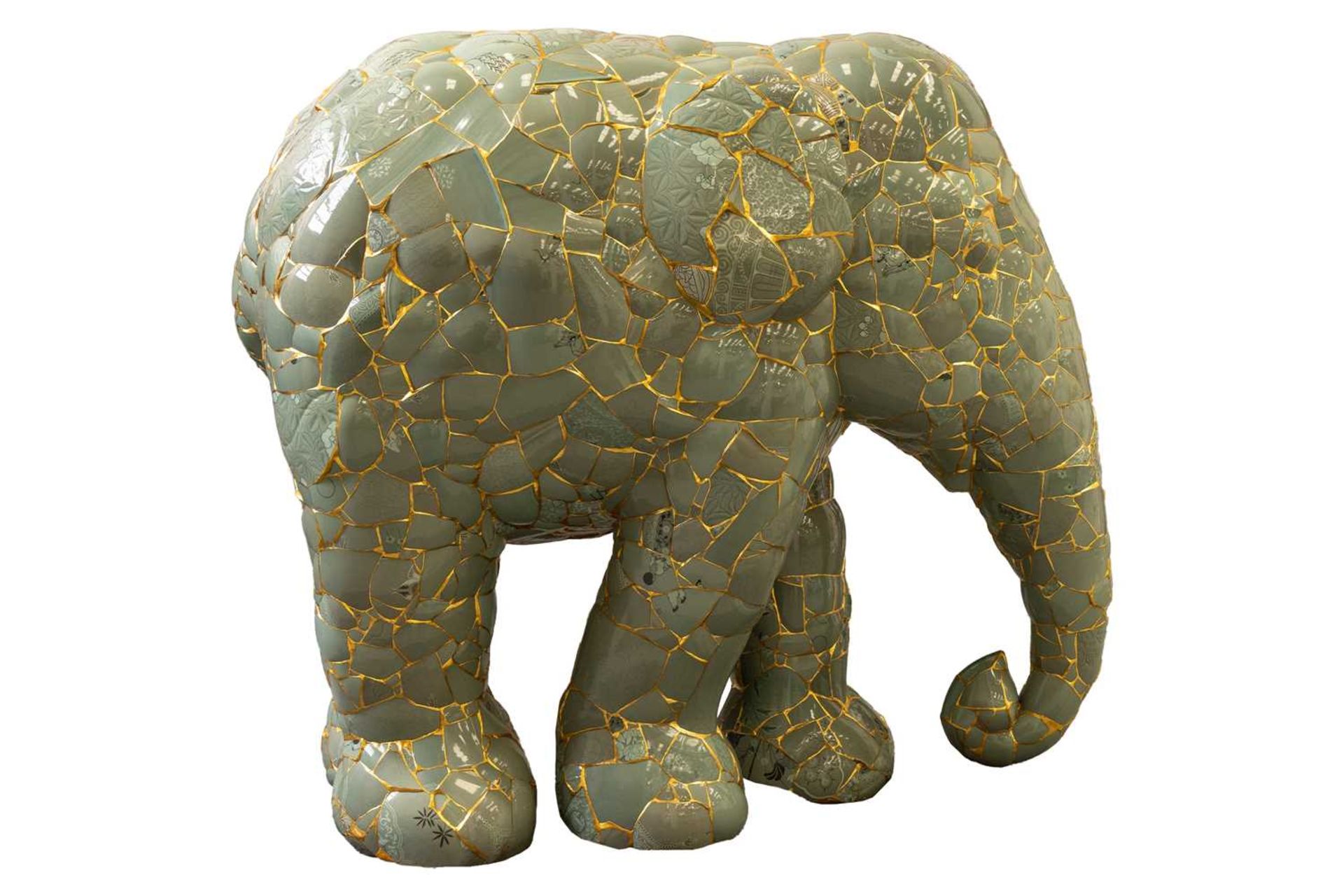 Yeesookyung (b. 1963) South Korean, 'Translated Vase Baby Elephant' (2012), celadon ceramic pieces f - Image 3 of 16