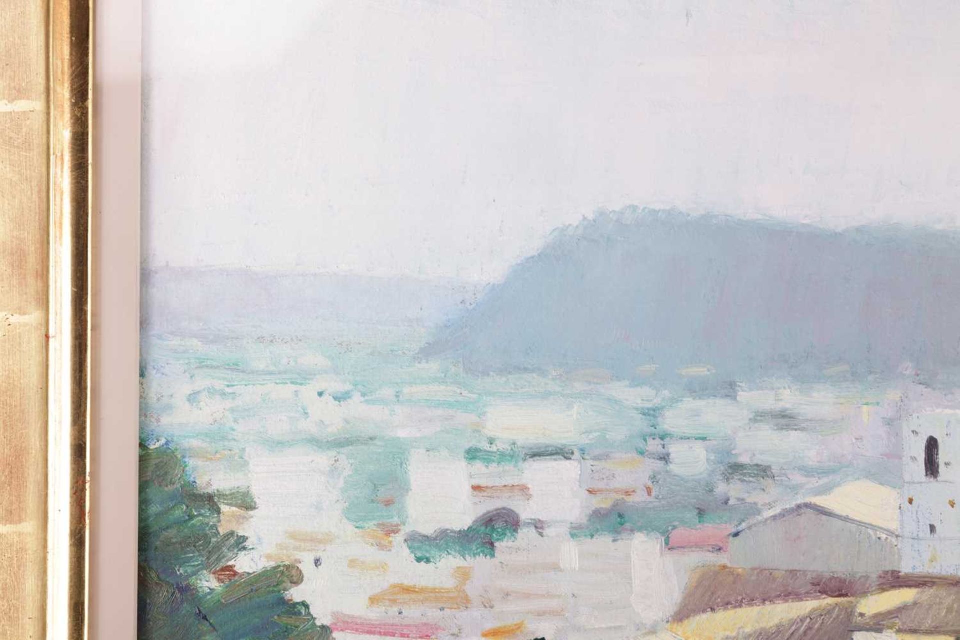 John Kingsley (b.1956), 'Dusk Hyères', signed 'Kingsley' (lower left), artist's label verso, oil on  - Image 3 of 9