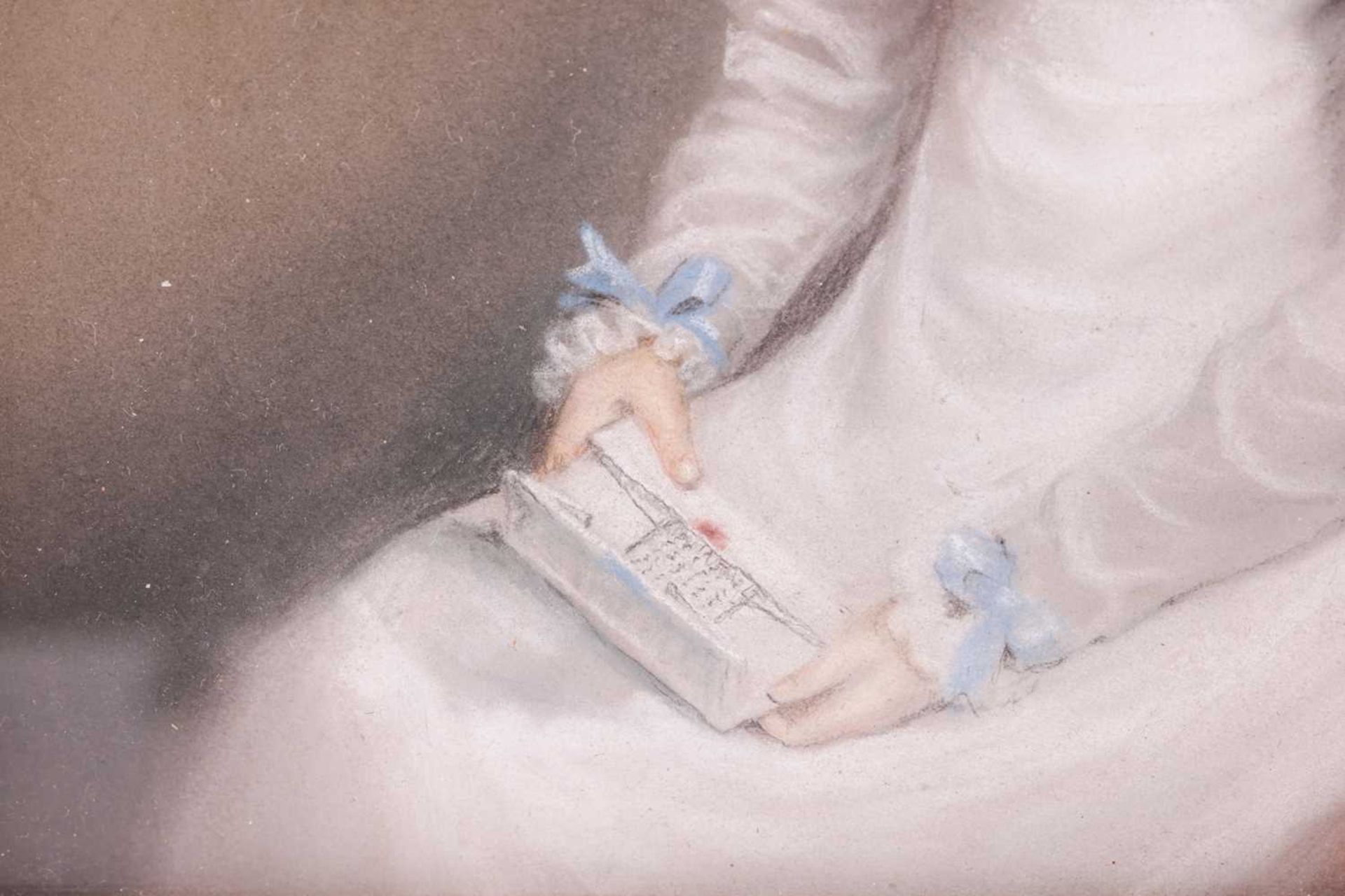 18th century British school, portait of a Lady holding a letter, pastel on paper, 23 cm x 20 cm, gla - Bild 3 aus 6