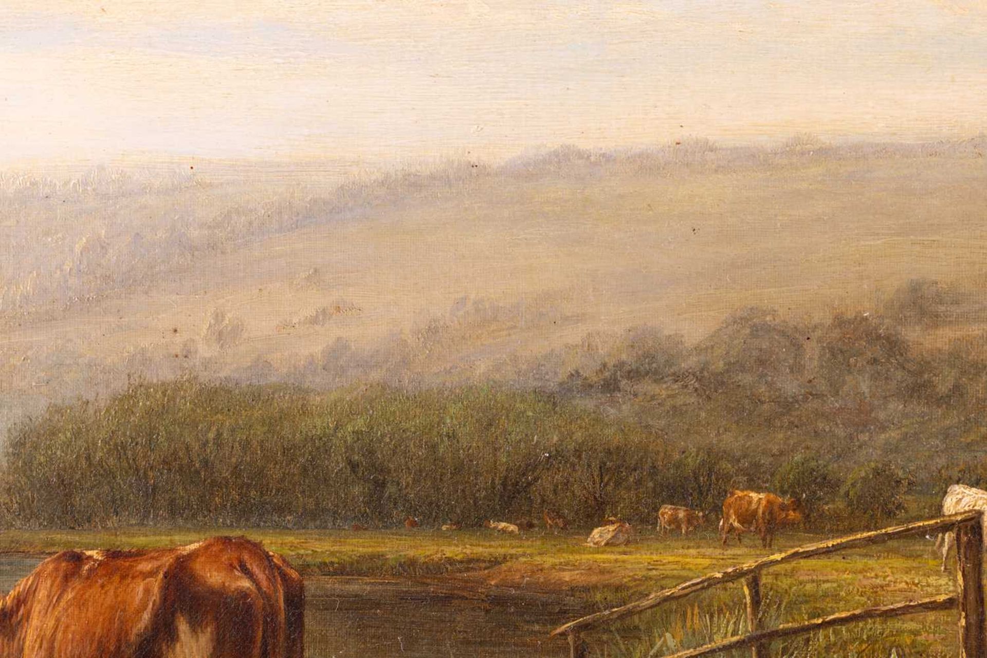 William Luker (1828 - 1905), Landscape with cattle by a river, signed indistinctly 'W. Luker' (lower - Image 6 of 23