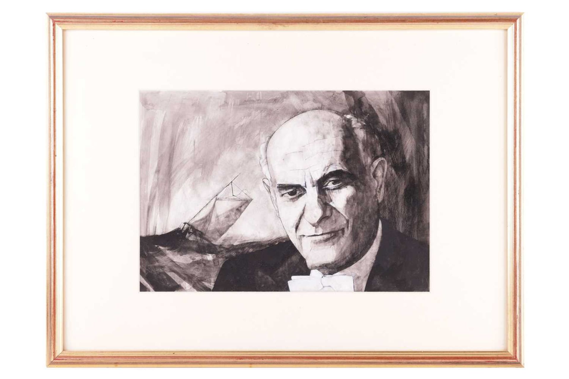 Barry Fantoni (b.1940), Portrait of Georg Solti, unsigned, pen and ink with bodycolour, 25 x 36 cm, 