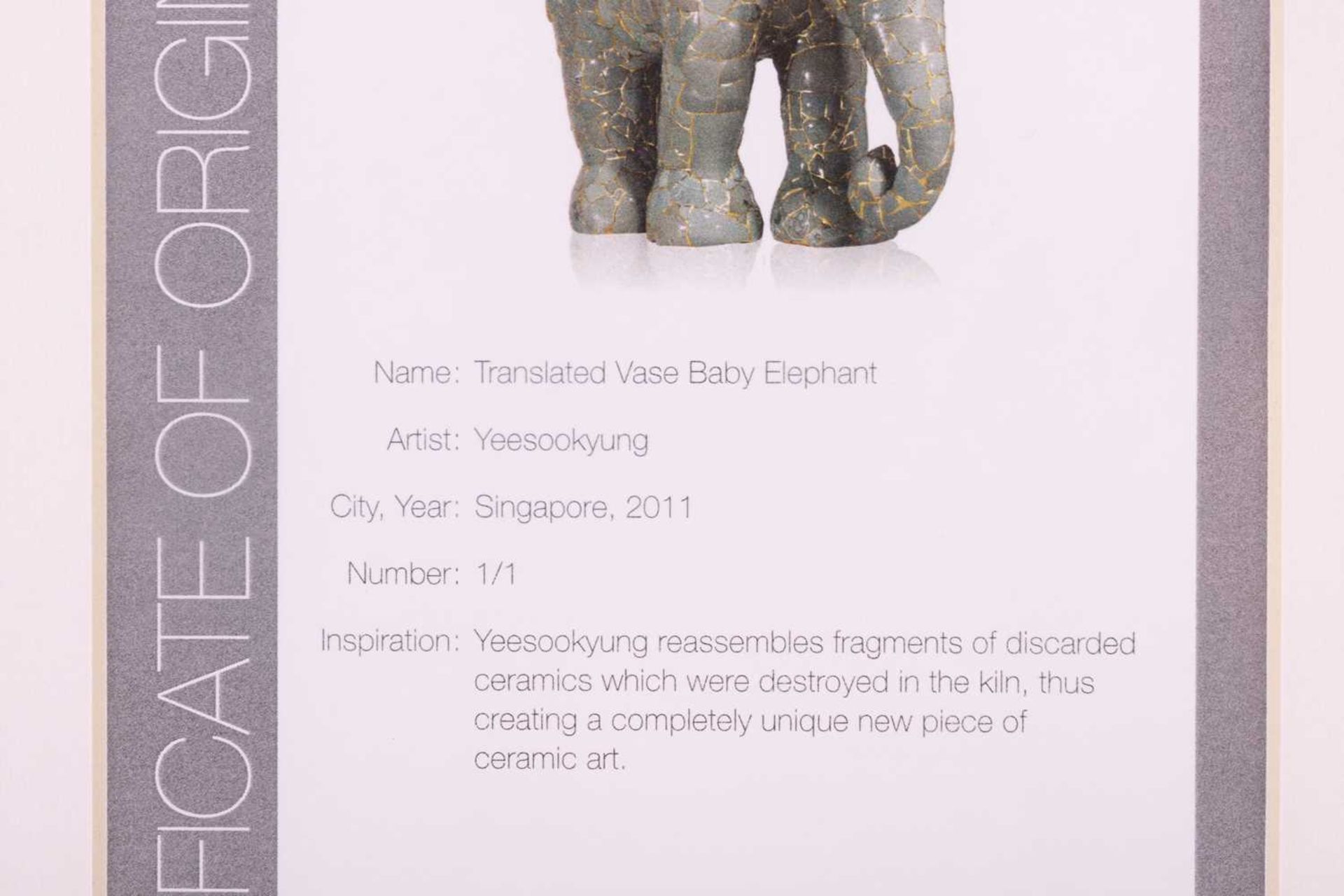 Yeesookyung (b. 1963) South Korean, 'Translated Vase Baby Elephant' (2012), celadon ceramic pieces f - Image 11 of 16