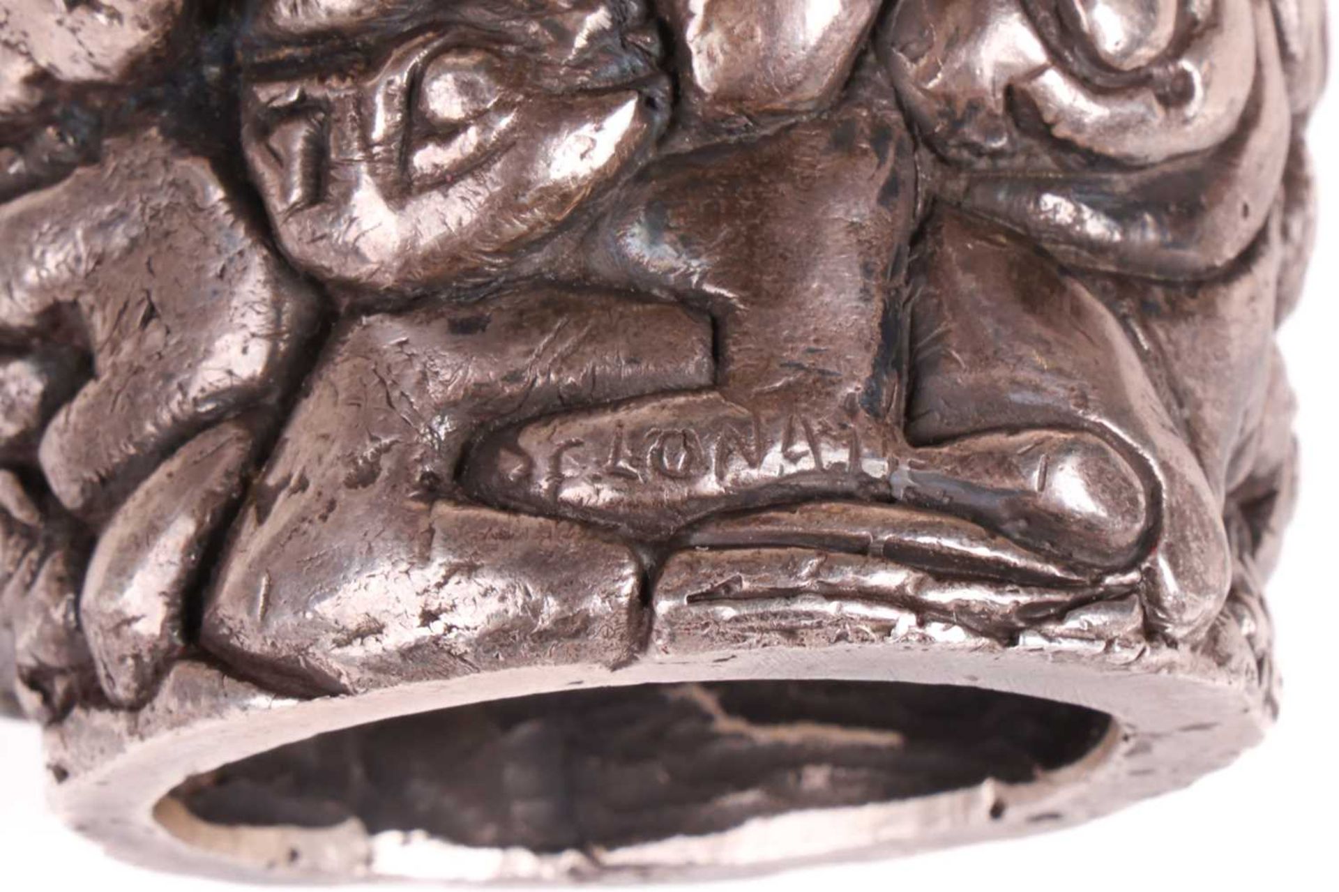 A Mykola Solonair (Contemporary Ukrainian/British) a "puzzlefaunism" a cast silver (800) bust study  - Bild 4 aus 7