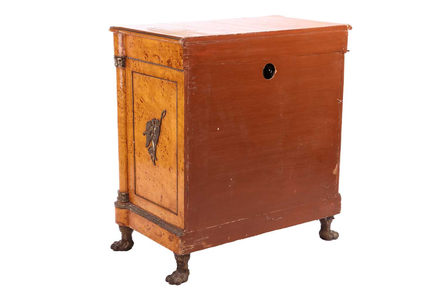 A 19th-century Russian style Karelian birch commode, 20th century, with gilt metal classical mounts  - Image 8 of 8