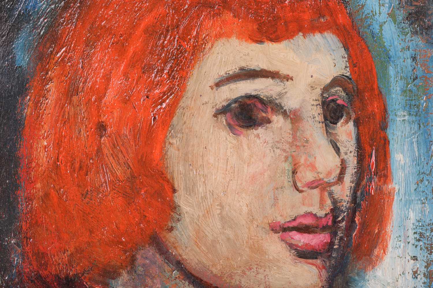 Reg Gammon (1894-1997), 'Girl with Red Hair', signed 'Gammon' (lower left), oil on board, 39 x 27 cm - Image 7 of 8