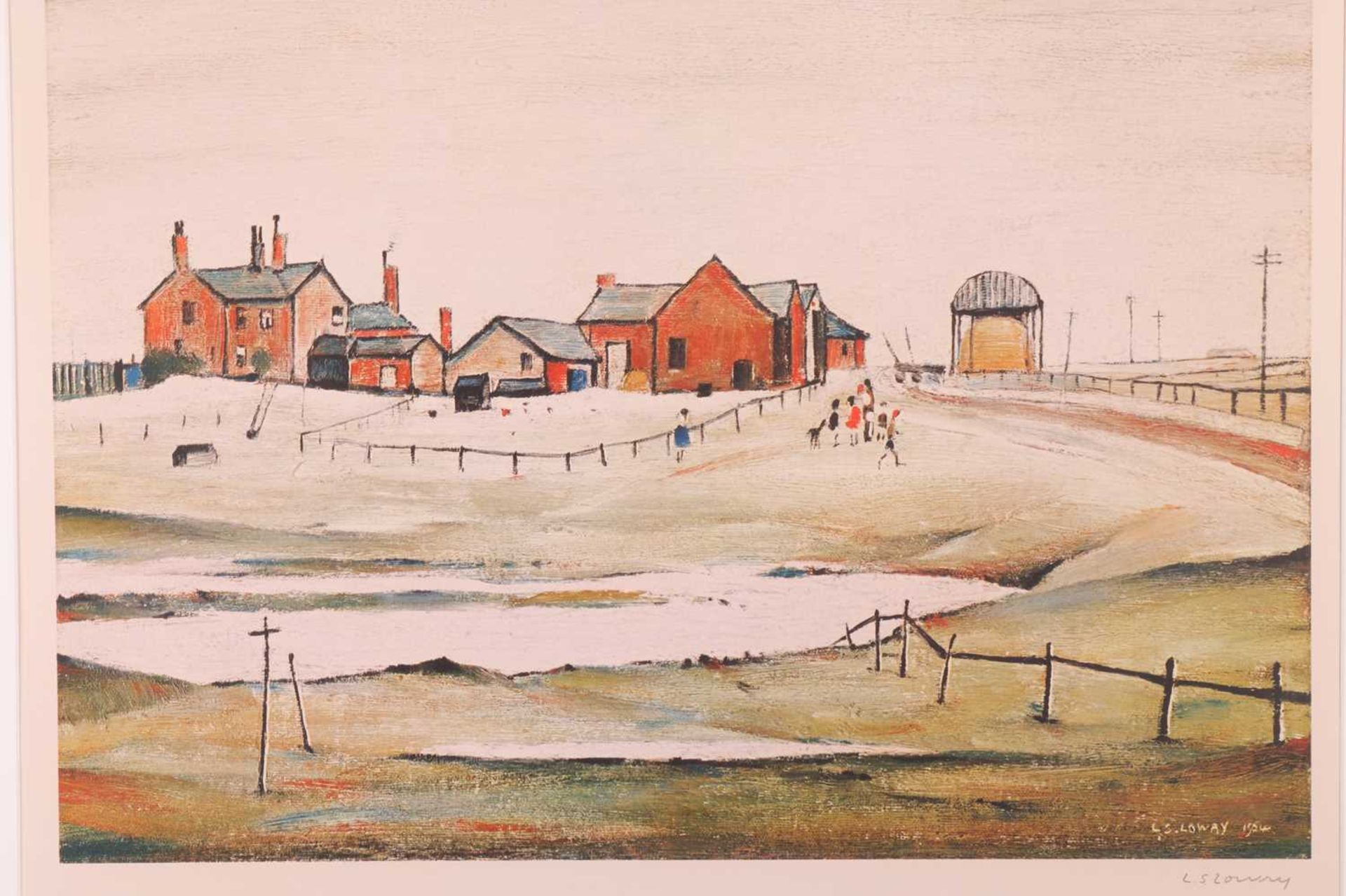 Laurence Stephen Lowry (1887 - 1976), 'Landscape with Farm Buildings', limited edition print signed  - Image 4 of 9